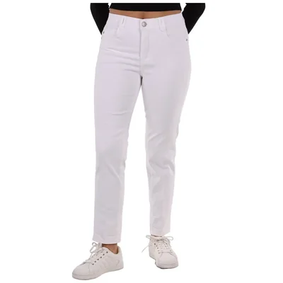 Pantalón Blanco Recto Tiro Medio Ruby Rd para Mujer