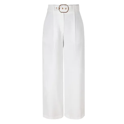 Pantalón Wide Leg con Hebilla Ovalada para Mujer Elle