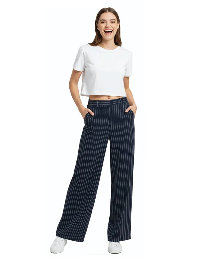Paquete 10 piezas Pantalón Ancho de Rayas