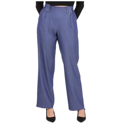 Pantalón Recto Cintura Alta con Botones Delirium para Mujer