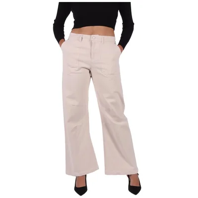 Pantalón Pierna Ancha Liso Algodón Arqueology para Mujer