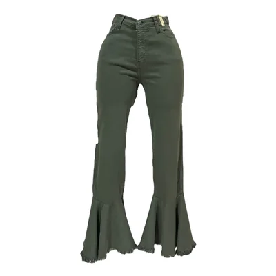 Pantalón Verde Olivo Acampanado Para Dama VIBRANT