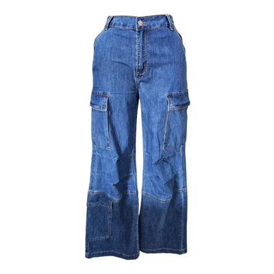 Pantalón Cargo De Mezclilla Bolsillos Para Dama LC DESIGNS COLLECTION