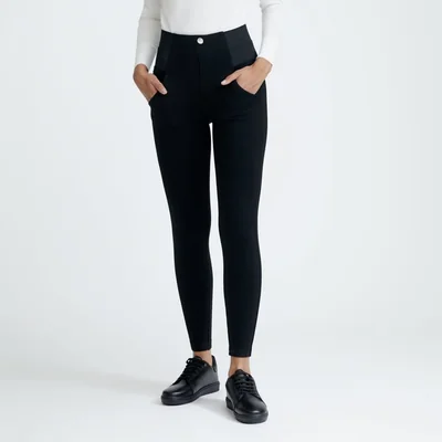 Leggings formal marca Holly Land de cintura alta color negro, mod. 145861