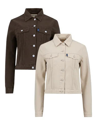 SET DE 2 CHAMARRAS BÁSICAS CAFÉ/BEIGE INDICUM MUJER