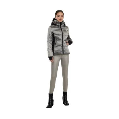 Chamarra bicolor capitonada corta para mujer, marca Holly Land, mod. 1097543