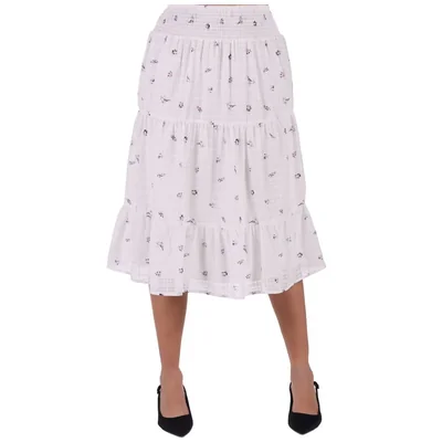 Falda Midi Floral Cintura Elástica Dex para Mujer