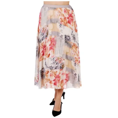 Falda Larga Plisada Black Tape Mujer