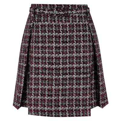 Falda de Tweed Corta Línea a para Mujer Elle