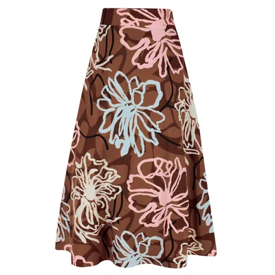 Falda Línea a Estampado Pinceladas Florales Basel para Mujer