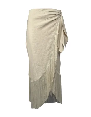 Falda con flecos Galicia J&B Beige