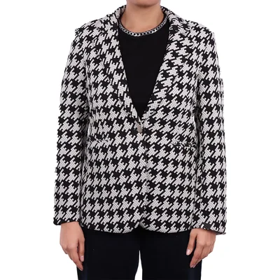 Saco con Patrón Tweed en Blanco y Negro Life Styler para Mujer