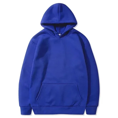 Sudadera capucha Jersey Deportivo Color azul manga larga bolsillo moto correr senderismo frio