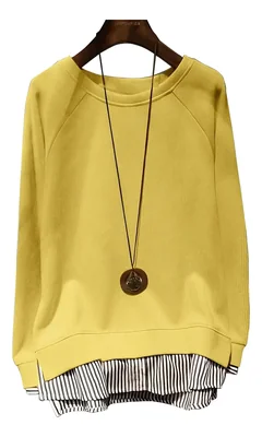 Sudadera Informal De Manga Larga Y Cuello Redondo Para Mujer