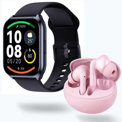 Smartwatch Filwans GTS Mini AZUL + Audífonos G-Tide L42 ROSA