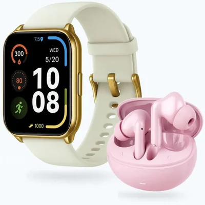 Smartwatch Filwans GTS Mini DORADO + Audífonos G-Tide L42 ROSA