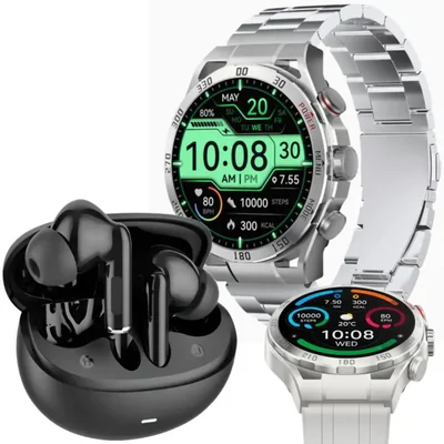 Smartwatch FILWANS GTR Plata con Audífonos G-Tide L42 Negro
