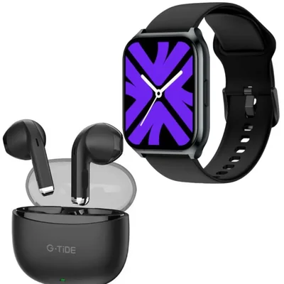 Smartwatch Filwans GTS Mini + Audífonos G-Tide L21 NEGRO