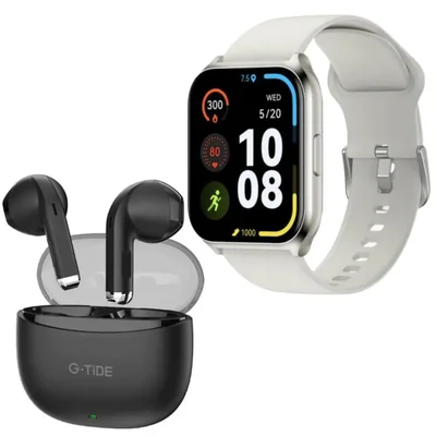 Smartwatch Filwans GTS Mini BLANCO + Audífonos G-Tide L21 NEGRO