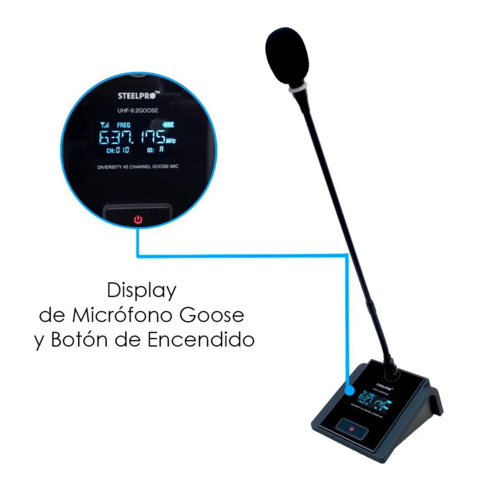 Microfono UHF-PRO9.2GOOSE Profesional Steelpro