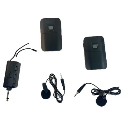 Set 2 Microfonos de solapa Inalambricos VHF MKF-06