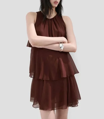 Vestido corto liso Mujer