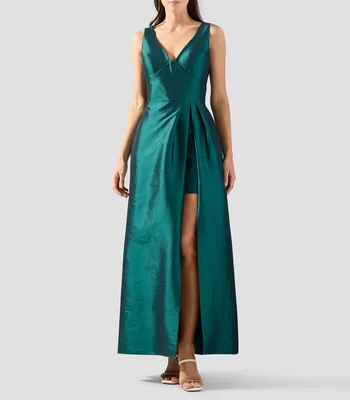 Vestido largo liso Mujer