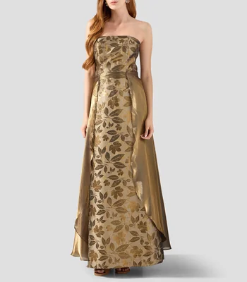 Vestido de fiesta largo estampado Mujer