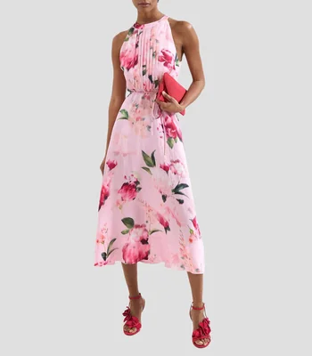 Vestido midi estampado Mujer