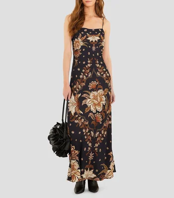 Vestido largo estampado Mujer