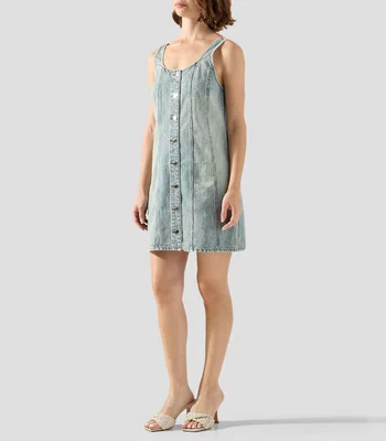 Vestido corto en mezclilla Mujer