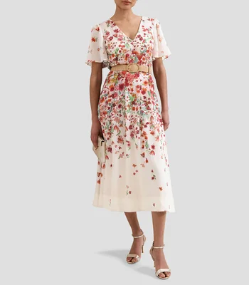 Vestido midi estampado Mujer
