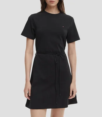 Vestido corto liso Mujer