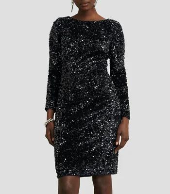 Vestido de fiesta midi manga larga Mujer