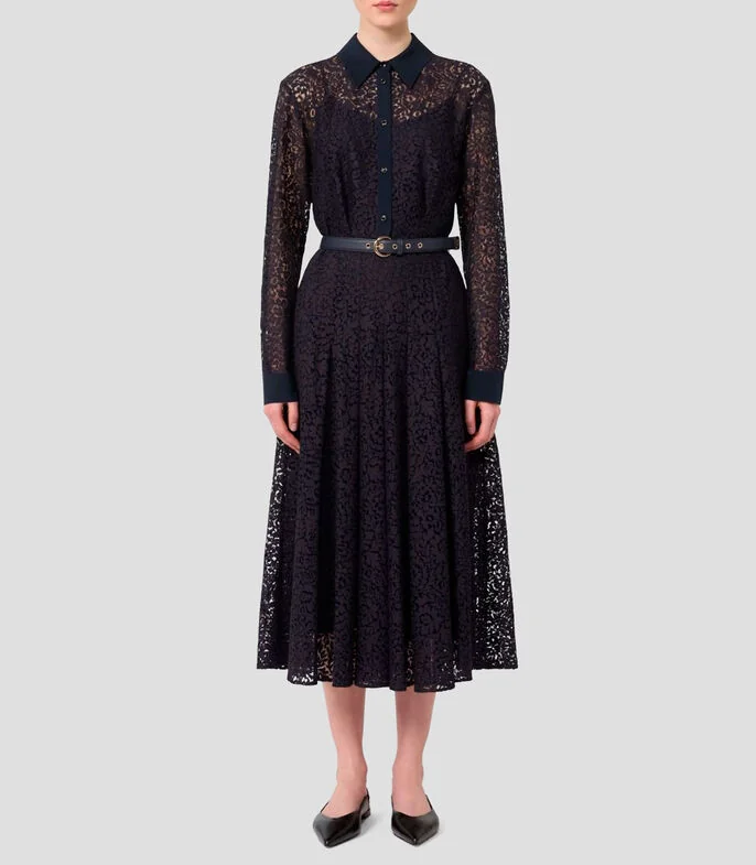 Vestido largo manga larga sólido Mujer