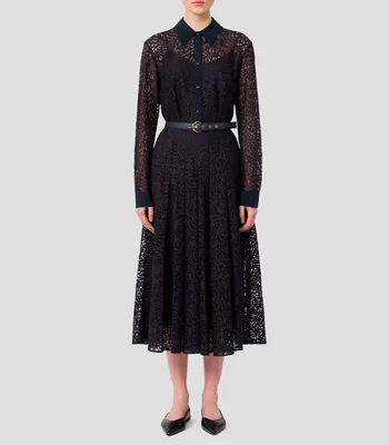 Vestido largo manga larga sólido Mujer