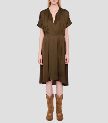 Vestido largo liso Mujer