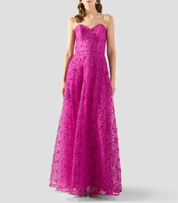 Vestido de fiesta largo con bordados Mujer