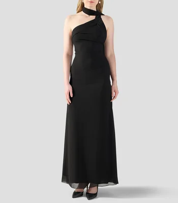 Vestido de fiesta maxi liso Mujer
