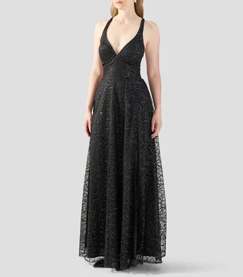 Vestido de fiesta maxi con lentejuelas Mujer