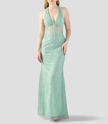 Vestido de fiesta maxi bordado Mujer