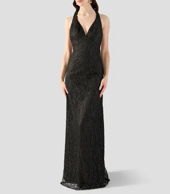 Vestido de fiesta largo liso Mujer