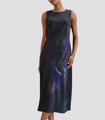 Vestido midi fantasía Mujer