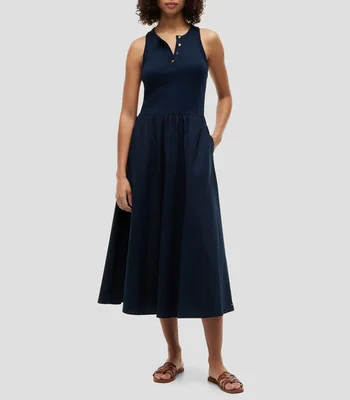 Vestido largo liso Mujer