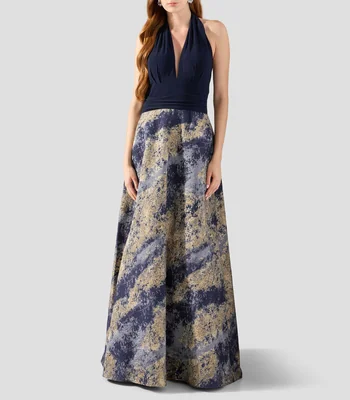 Vestido de fiesta largo liso Mujer