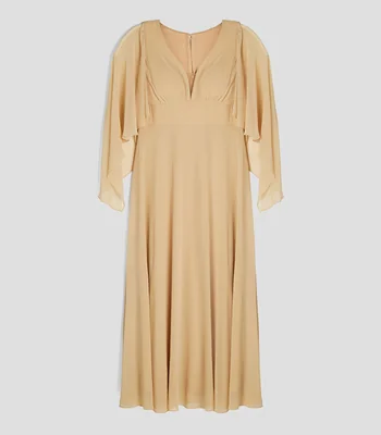 Vestido de fiesta largo con manga larga liso Mujer