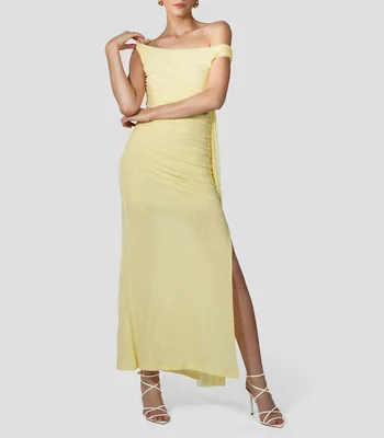 Vestido largo liso Mujer