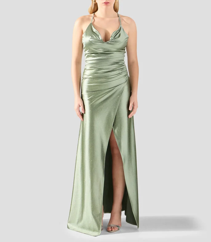 Vestido de fiesta largo liso Mujer