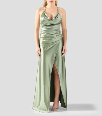 Vestido de fiesta largo liso Mujer