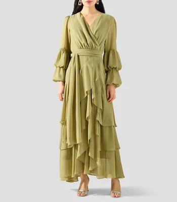 Vestido largo manga larga fantasía Mujer